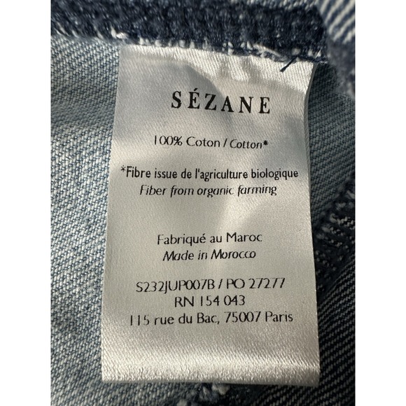 New Sezane Womens June Alexane Patchwork Skirt Size 40 US 8 Midi Straight Button - Picture 8 of 13